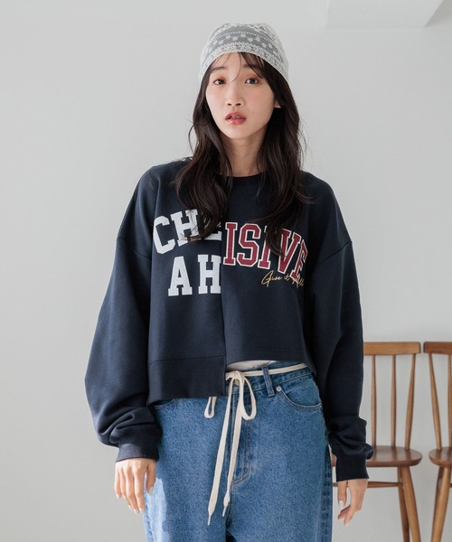 LOWRYS FARM（ローリーズファーム） tシャツ ロゴリメイクウラケプル