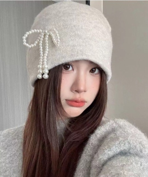 人気 美品 アシーナ ニューヨーク ウール ニット帽 ビーニー リボン 日本製 人気 美品 アシーナ ニューヨーク ウール ニット帽 ビーニー