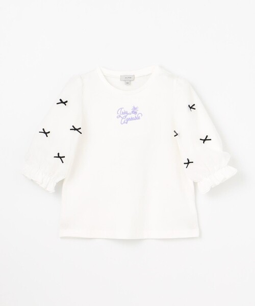 ANY（エニィ） tシャツ リボン×チュール 七分袖Tシャツ キッズ 子供服