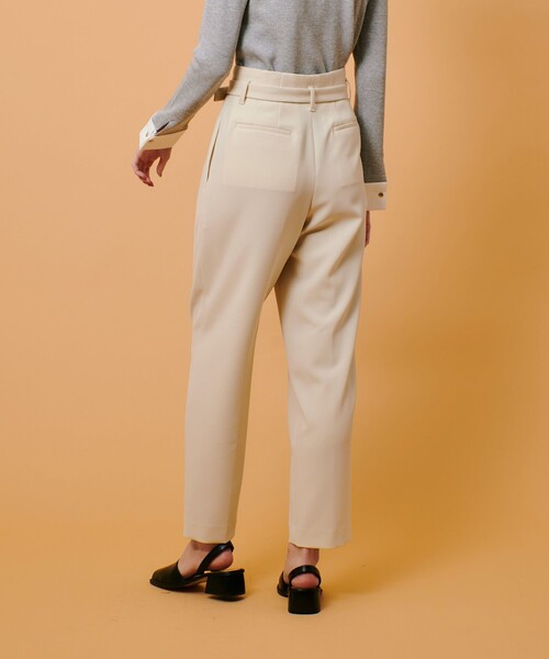 allureville（アルアバイル） パンツ ダブルクロスベルト付タック