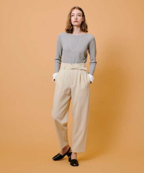 アルアバイル　パンツ⭐︎美品⭐︎ allureville（アルアバイル） パンツ ダブルクロスベルト付タック