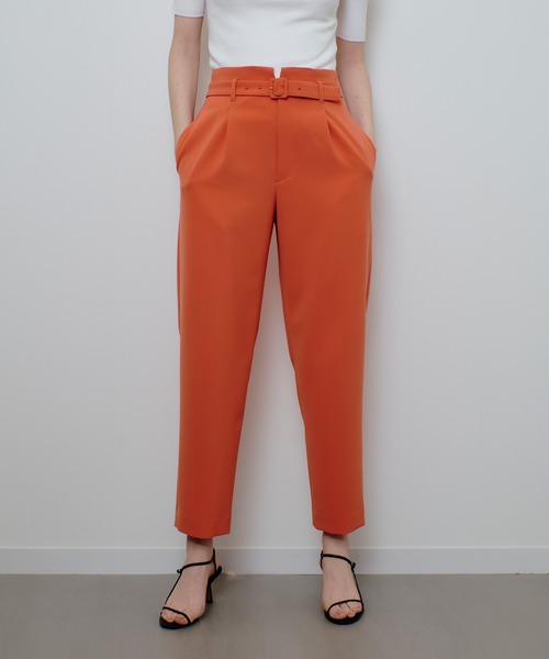 allureville（アルアバイル） パンツ ダブルクロスベルト付タック