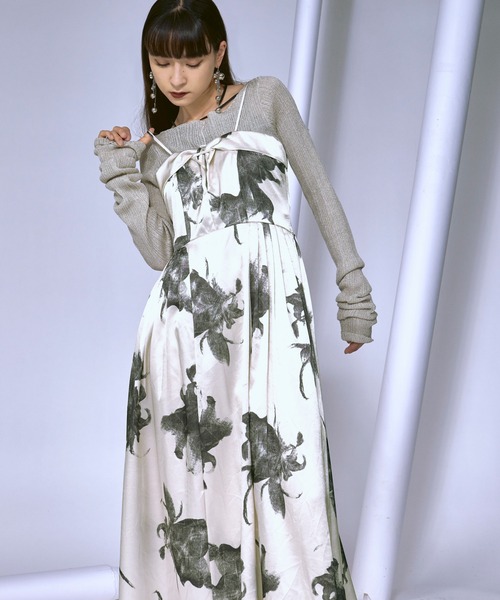 asaminさま専用 olika vintage ワンピース Ezick ワンピース Vintage flower サイドタックサテンキャミ