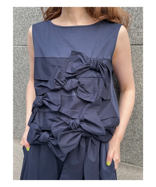 INGEBORG / インゲボルグ ランダムリボンタンクトップ INGEBORG tシャツ ランダムリボンタンクトップ レディース