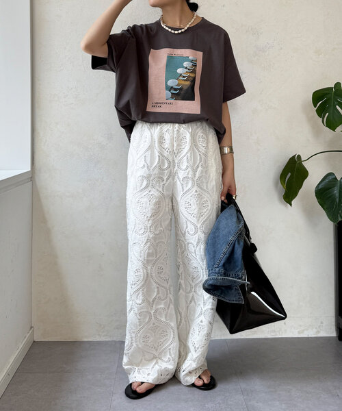 DOUUOD 売れ筋商品|||ドゥオッド Tシャツ トップス レディース T-shirts White DouDou tシャツ ワイドフォトTEE レディース : ZOZOTOWN Yahoo