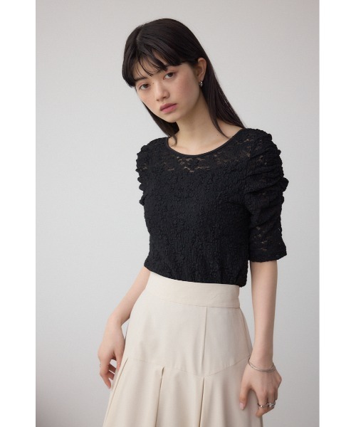 AZUL BY MOUSSY tシャツ 2WAYギャザーレーストップス レディース