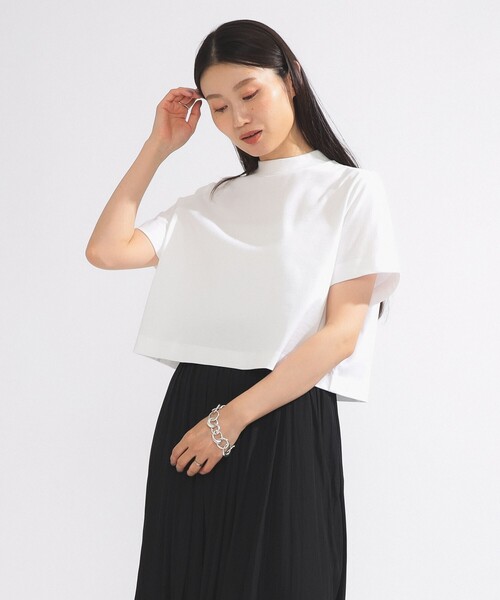 【新品】Demi-Luxe BEAMS・モックネッククロップドTシャツ Demi-Luxe BEAMS tシャツ モックネック ショート Tシャツ