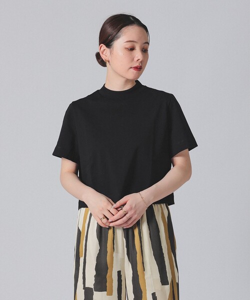 【新品】Demi-Luxe BEAMS・モックネッククロップドTシャツ Demi-Luxe BEAMS tシャツ モックネック ショート Tシャツ
