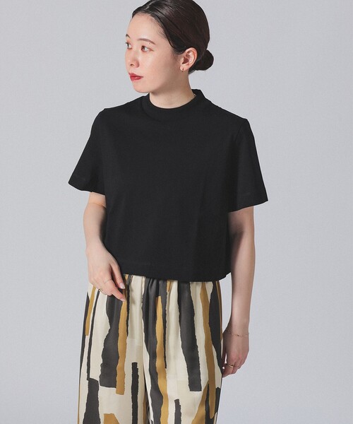 【新品】Demi-Luxe BEAMS・モックネッククロップドTシャツ Demi-Luxe BEAMS（デミルクス ビームス）モックネック ショート