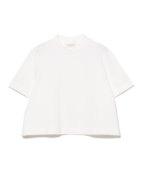 Demi-Luxe BEAMS デミルクス ビームス Tシャツ ホワイト 白 サイズ:FREE | 24春夏 モックネック ショート Tシャツ / カットソー | 半袖 コンパクト コットン | トップス【レディース】【中古】 Demi-Luxe BEAMS（デミルクス ビームス）モックネック ショート T