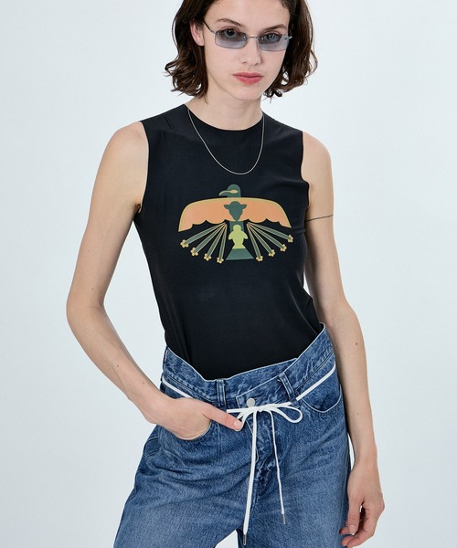 タンクトップ ノースリーブ SECONDSKIN NUDE PEACE N/S TOPS レディース