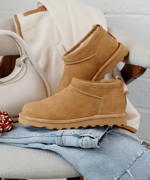 「BEARPAW」 ムートンブーツ US6 タン レディース_画像5