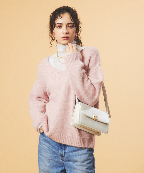 「Rouge vif」 Vネックニット フリー ホワイト レディース_画像6