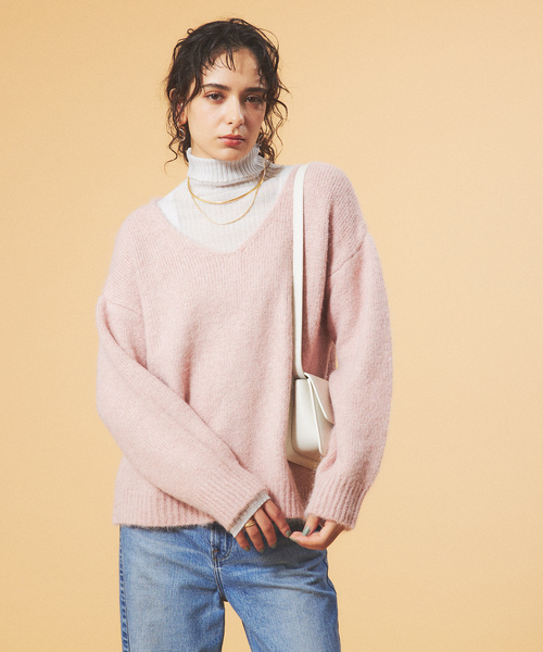 「Rouge vif」 Vネックニット フリー ホワイト レディース_画像7