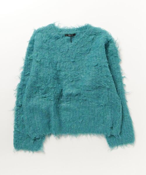 「SHAGGIE」 長袖ニット FREE ブルー レディース_画像2