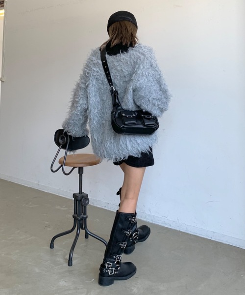 「SHAGGIE」 長袖ニット FREE ブルー レディース_画像6