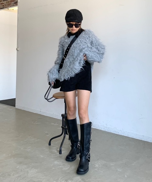 「SHAGGIE」 長袖ニット FREE ブルー レディース_画像8