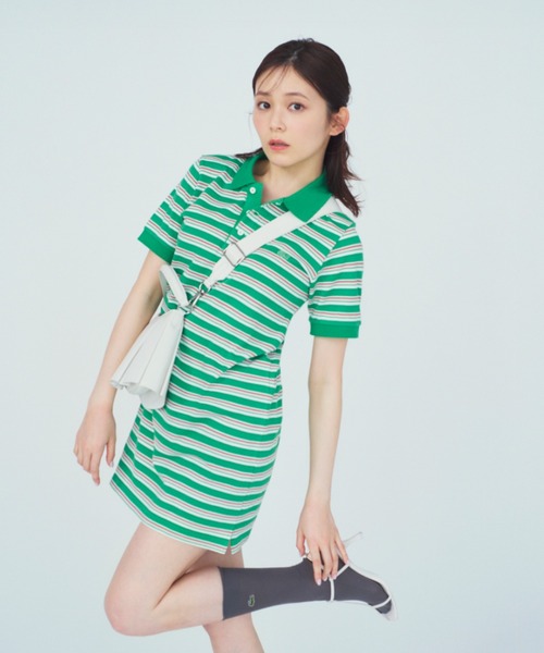 ☆LACOSTE☆ ポロカラーワンピース 楽天市場】【SALE／40%OFF】配色ポロシャツカラーワンピース