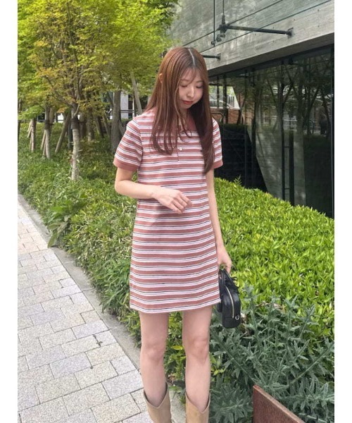 美品　LACOSTE ポロワンピース ワインレッド　ゴルフ LACOSTE - 極美品☆LACOSTE ポロシャツロングワンピース