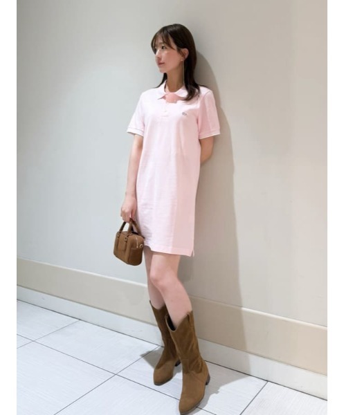 LACOSTE snidel ワンピース 新品未使用 SNIDEL LACOSTEスキッパーリブニットワンピース