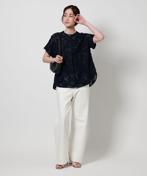 UNITED ARROWS ブラウス シャツ ペイズリー カットジャガード