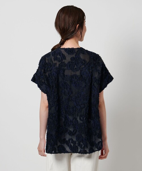UNITED ARROWS ブラウス シャツ ペイズリー カット ジャガード