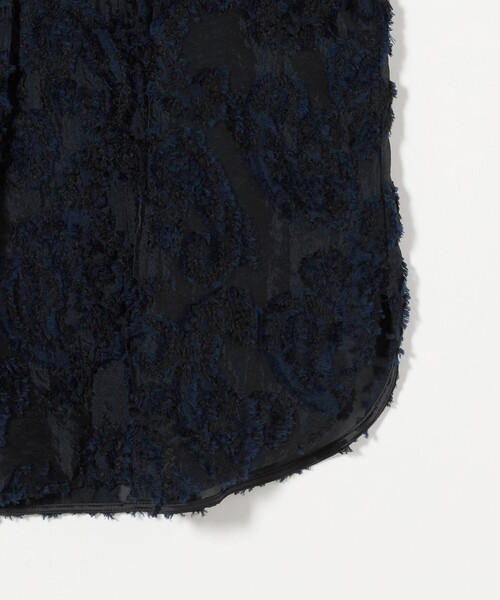 極美品 ユナイテッドアローズ シアーペイズリーブラウス 黒 ブラック 日本製 極美品✨ユナイテッドアローズAIRY ジャカード5SLペプラム