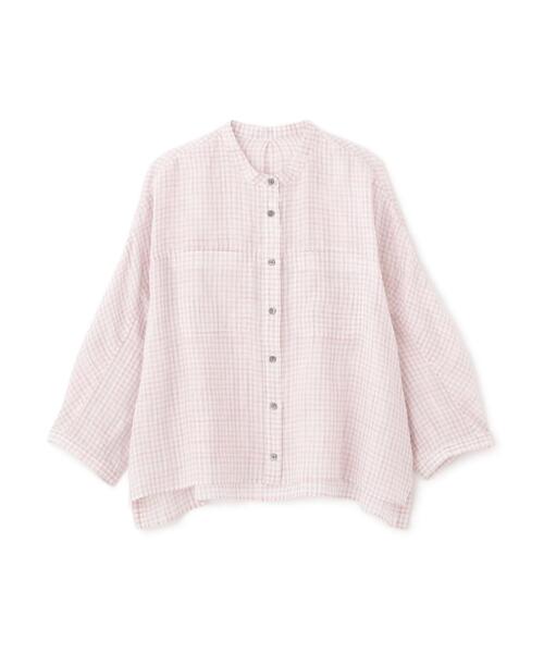 ヒューマンウーマン（human woman）/◆ラミーバンドカラーチェックシャツブラウス human woman（ヒューマンウーマン） ブラウス シャツ ラミーバンド