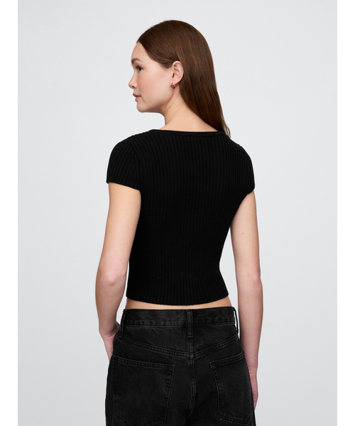 GAP カーディガン クロップド リブカーディガン レディース