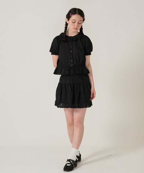 ブラウス シャツ ウエスト ドロスト半袖ブラウス TINA：JOJUN レディース TINA：JOJUN ブラウス シャツ ウエスト ドロスト半袖ブラウス