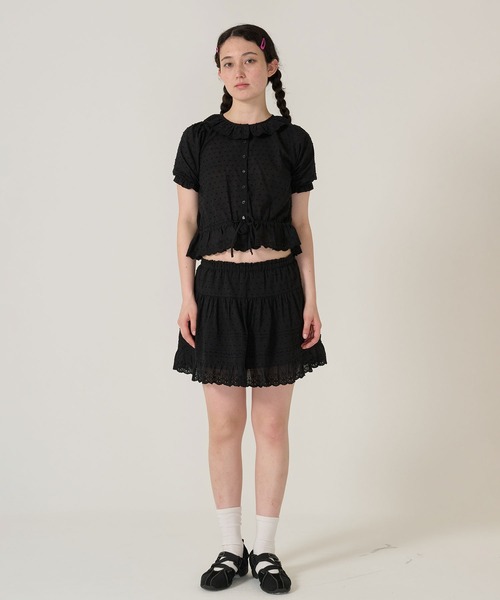 TINA:JOJUN / 半袖ブラウス TINA：JOJUN ブラウス シャツ ちび襟 半袖ブラウス レディース