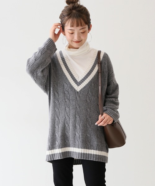 「SLOBE IENA」 Vネックニット FREE グレー系その他 レディース