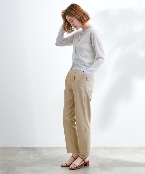 【美品】plage 履くだけで美脚！ゆったり履ける万能パンツ！　可愛い grove パンツ キレイも動きやすさも 美脚見えハイパーストレッチ