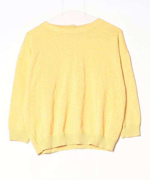 「human woman」 7分袖ニット MEDIUM イエロー レディース