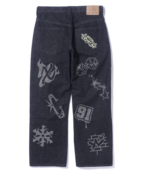 デニムパンツ　エクストララージ 30inch XLARGE（エクストララージ）の「STITCHED WORK DENIM PANTS