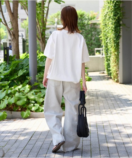 tシャツ M2014 シャーリングショート丈プルオーバー レディース M2014 シャーリングショートタケプルオーバー(M ホワイト