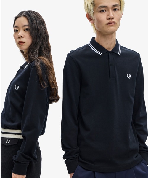 フレッドペリー ブラック ポロシャツ 長袖 FRED PERRY 「FRED PERRY」 長袖ポロシャツ X-LARGE ブラック