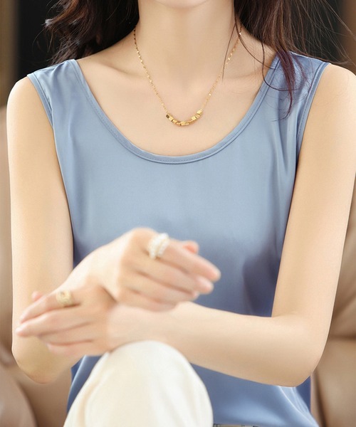 DAY CLOSET タンクトップ ノースリーブ 「大きいサイズ有」光沢の