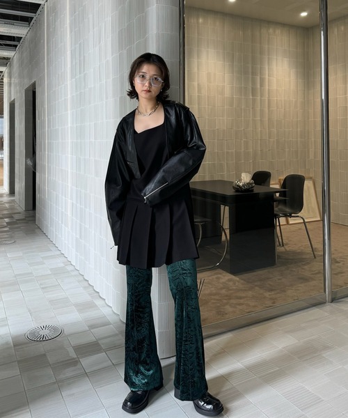 Ameri（アメリ） SQUARE NECK LADY LIKE PLEATS TOP レディース