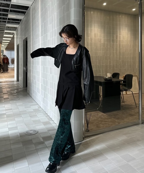 Ameri（アメリ） SQUARE NECK LADY LIKE PLEATS TOP レディース
