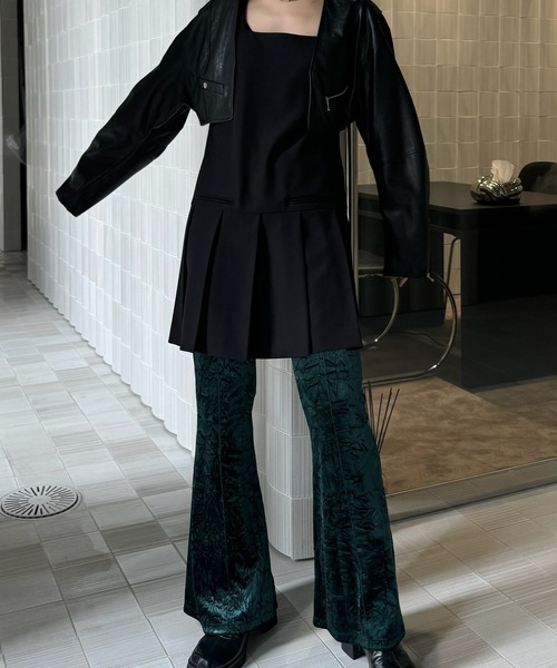 トップス SQUARE NECK LADY LIKE PLEATS TOP Ameri（アメリ） SQUARE NECK LADY LIKE PLEATS TOP レディース