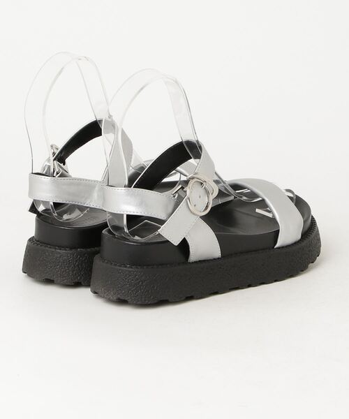 「GALLEST」 フラットサンダル 30 シルバー レディース_画像2