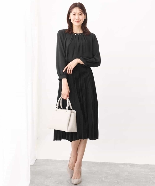 「OFUON le MK」 7分袖ブラウス 40 ブラック レディース_画像2