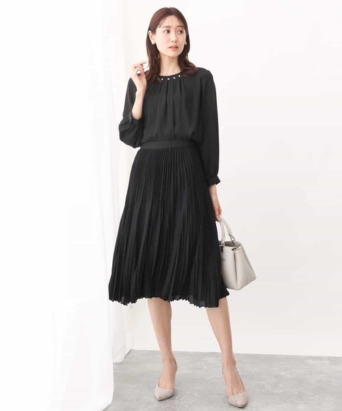 「OFUON le MK」 7分袖ブラウス 40 ブラック レディース_画像3