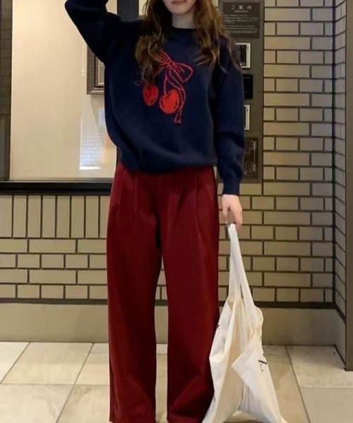 Lace Ladies（レースレディース） ニット セーター チェリー柄 配色