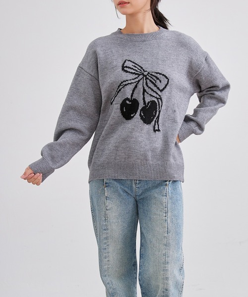 Lace Ladies（レースレディース） ニット セーター チェリー柄 配色