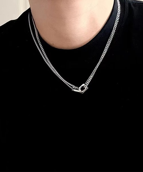 B.I.D. ネックレス 「二連チェーンモチーフトップネックレス/メンズ(T3