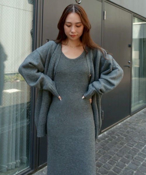 ACYM（アシーム） ワンピース 半袖 Betty long knit ワンピース