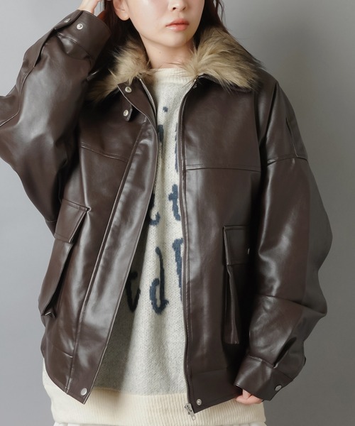 SPINNS（スピンズ） コート アウター 2WAYオーバーサイズ合皮A2