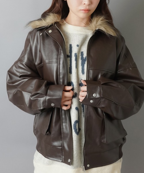 SPINNS（スピンズ） コート アウター 2WAYオーバーサイズ合皮A2